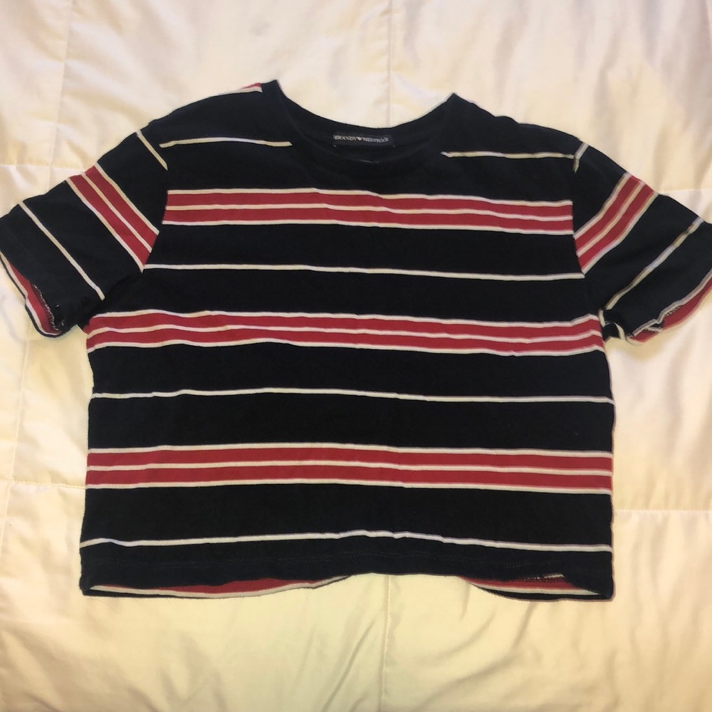Brandy red navy white crop top